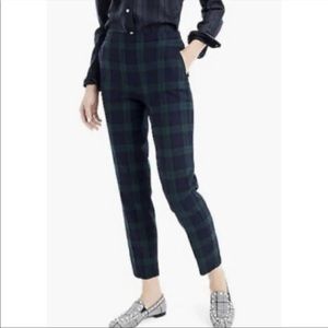 J Crew Wool Cameron Pant in Black Watch Tartan Plaid